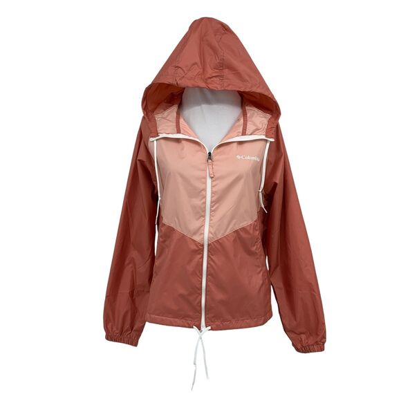 Columbia Jacket Womens XS Extra Small Two Tone Windbreaker Full Zip Tie Hooded - Picture 1 of 13